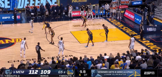 上次交手?2021年附加赛 莫兰特加时转身抛投杀死比赛送走勇士